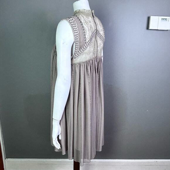 Free People Dress medium Georgette lace sheer Royal Regencycore Fairy babydoll - Picture 11 of 16